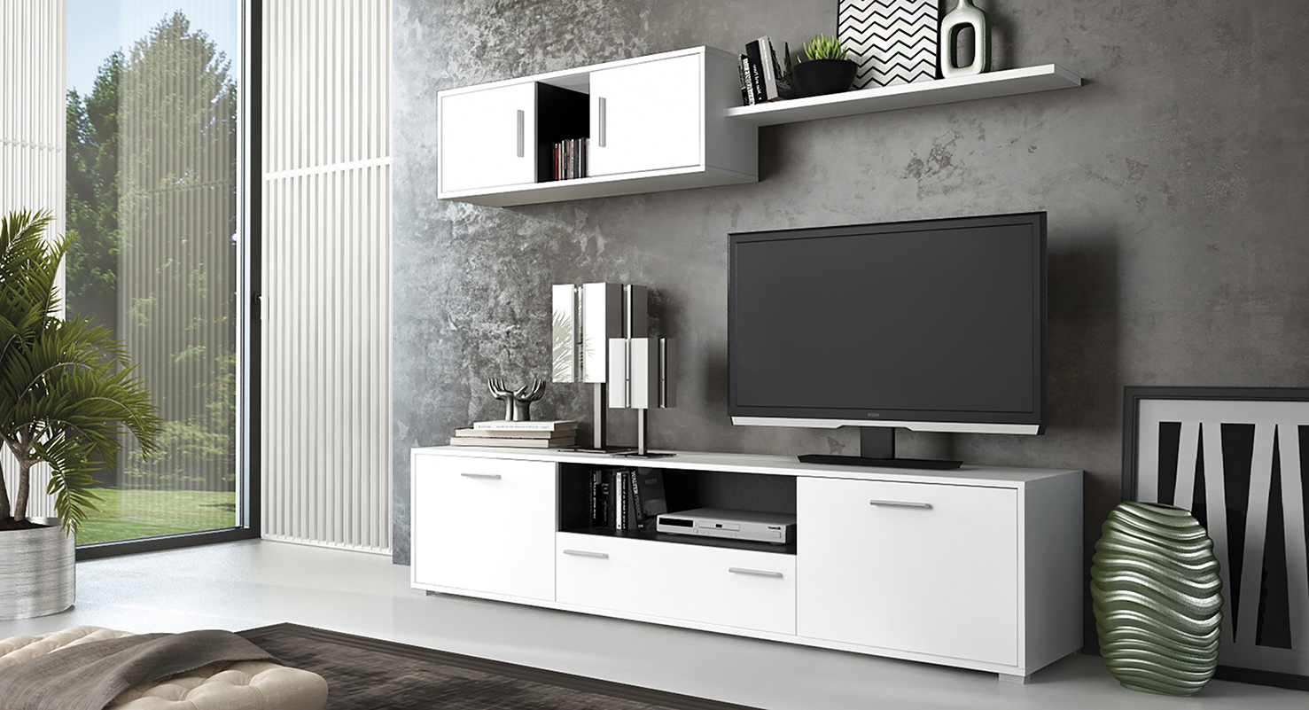 Composición Salón Mod. Dimas Blanco/Grafito