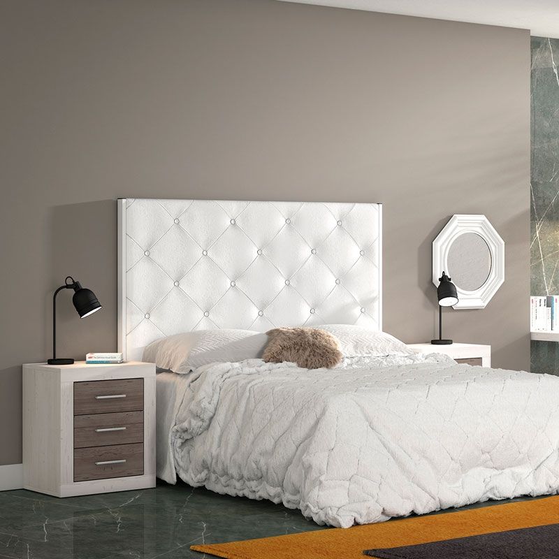 Mesita de noche 3 cajones Lara Andersen Pino/Gris - Imagen 2