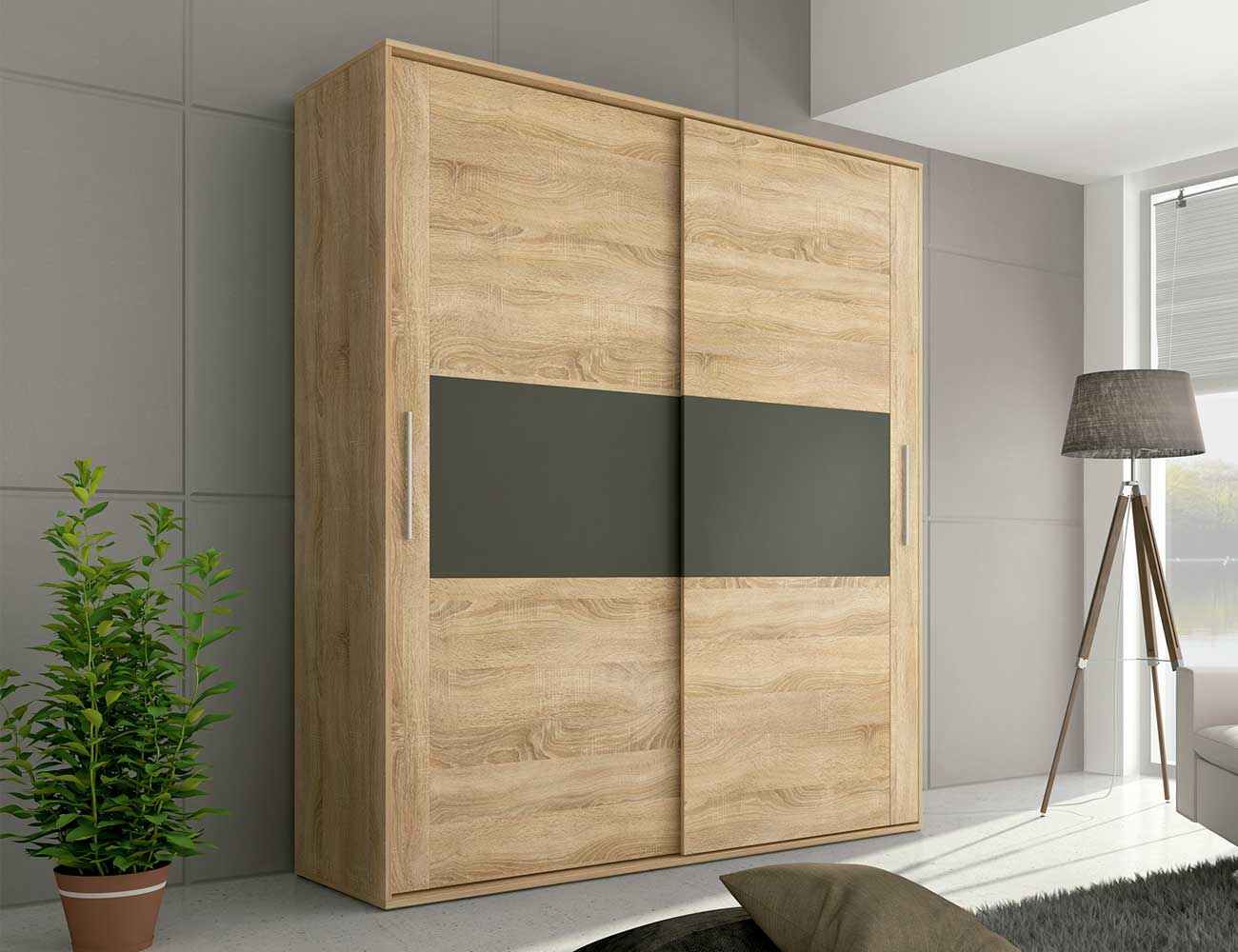 Armario 2 Puertas correderas Lara Cambrian Grafito