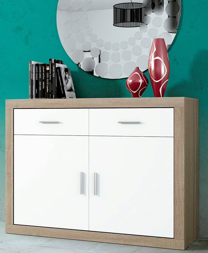 Aparador 2 puertas 120cm Mod. Lara Cambrian/Blanco
