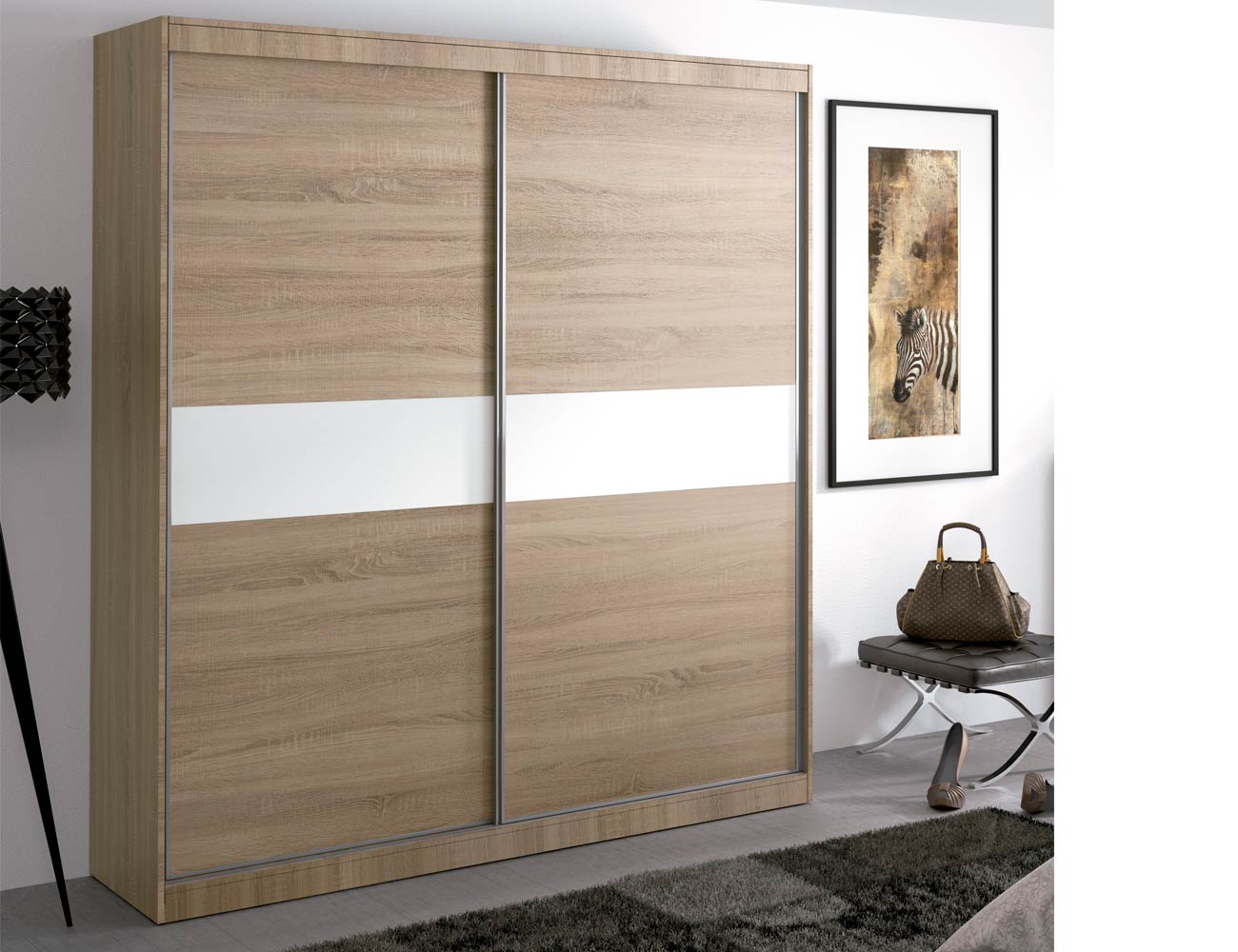 Armario 2 Puertas correderas Lara Cambrian Blanco