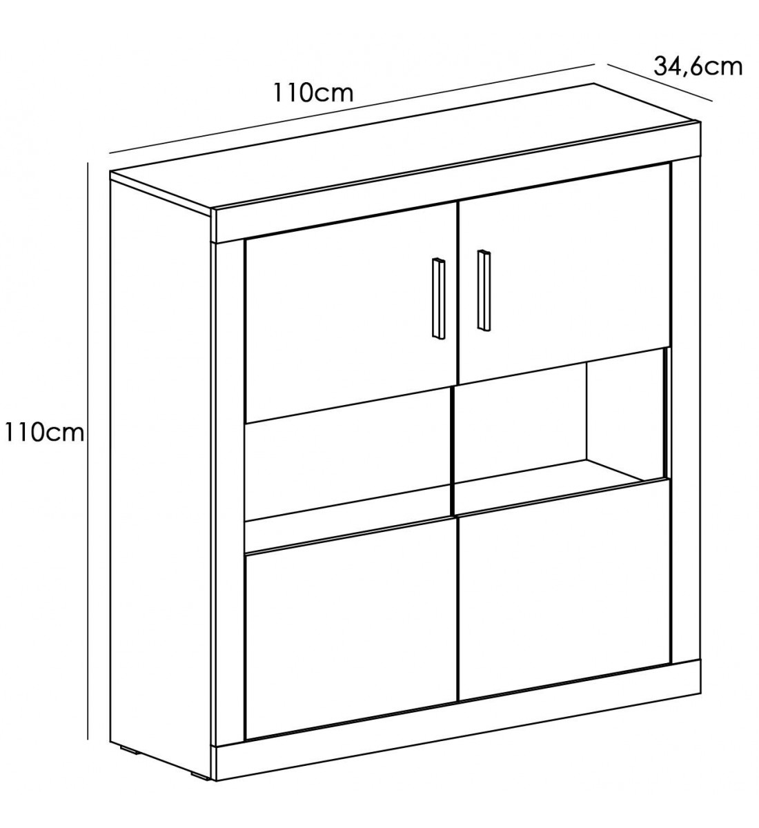 Bodeguero 2 puertas Mod. Lara Puccini/Textil - Imagen 2