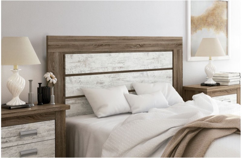 Cabecero con patas Roncal 160cm Trufa/Cañon blanco