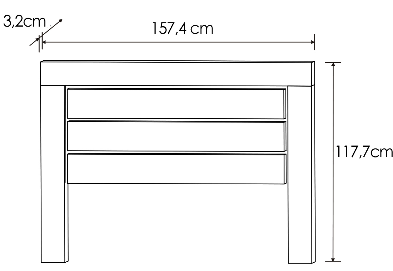 Cabecero con patas Roncal 160cm Roble/Grafito - Imagen 2
