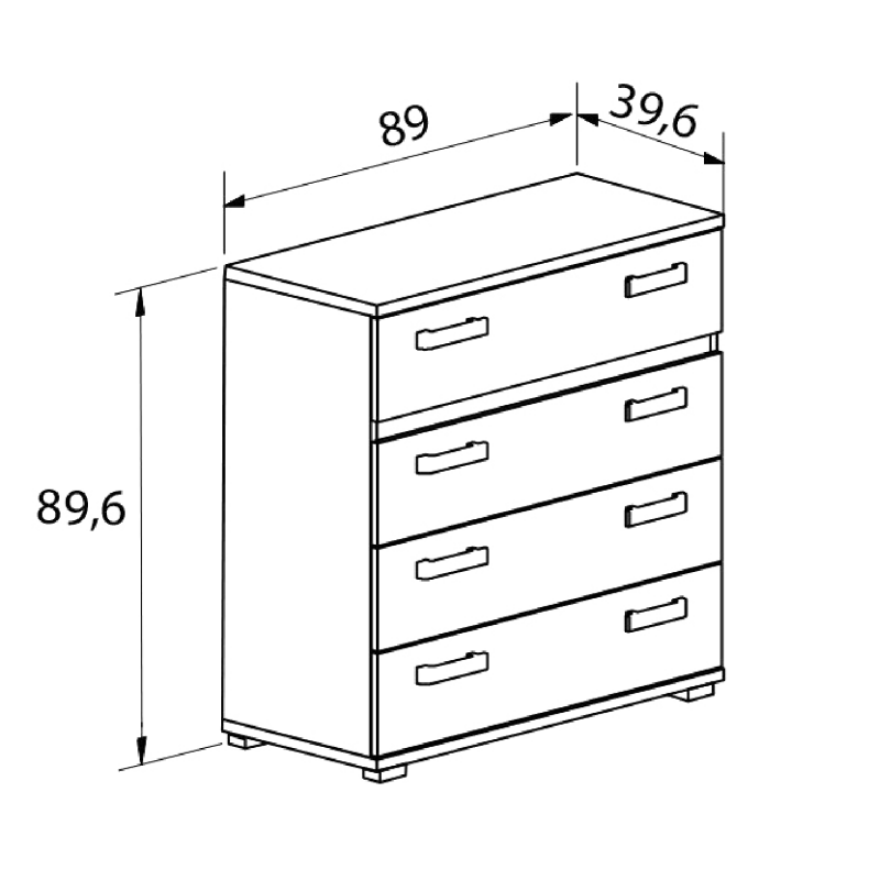 Comodín 4 cajones Priego Cambrian/Grafito - Imagen 2