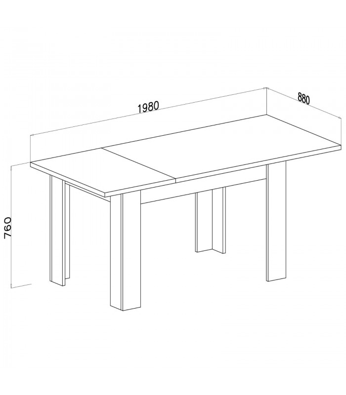 Mesa de comedor extensible Corfu Andersen/Gris - Imagen 2