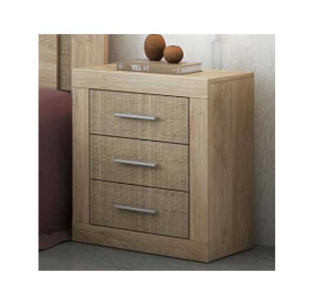 Mesita de noche 3 cajones Lara Puccini/Textil