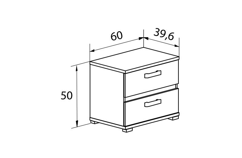 Mesita 2 Cajones Priego Cambrian/Grafito - Imagen 2