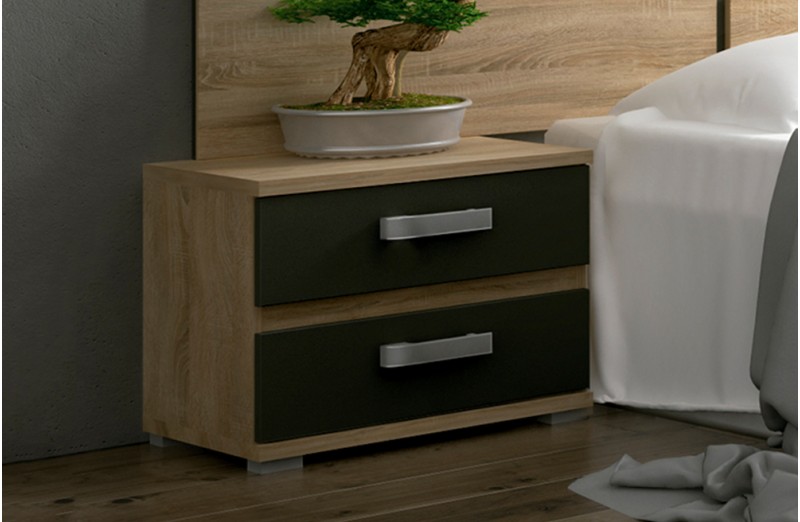 Mesita 2 Cajones Priego Cambrian/Grafito