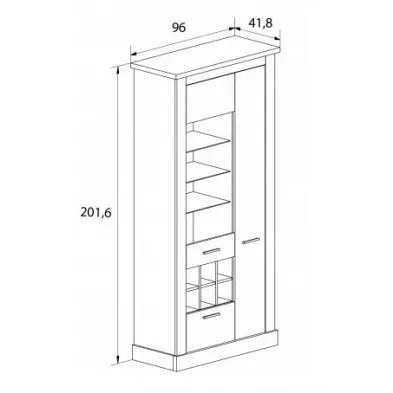 Vitrina Alta con Leds Mod. Chellen Cambrian-Blanca - Imagen 2