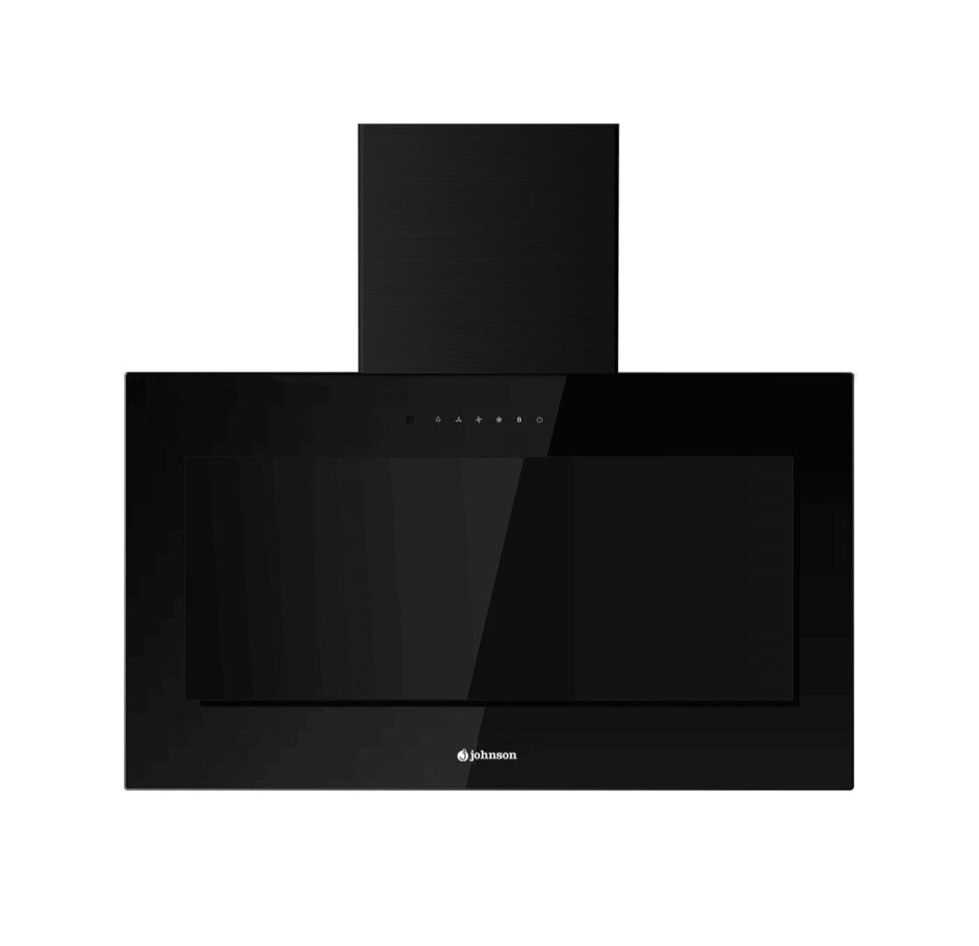 Campana de pared inclinada 90 cm Cristal Negro