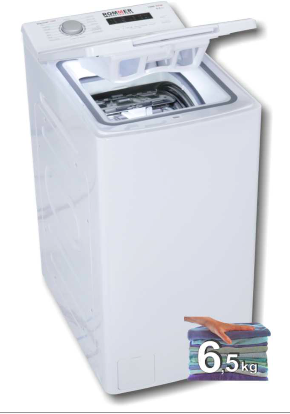 Lavadora carga superior 6,5kg Rommer