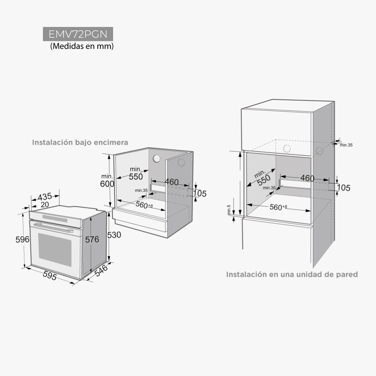 Horno 13 funciones Cristal Negro Pirolítico EAS - Imagen 2