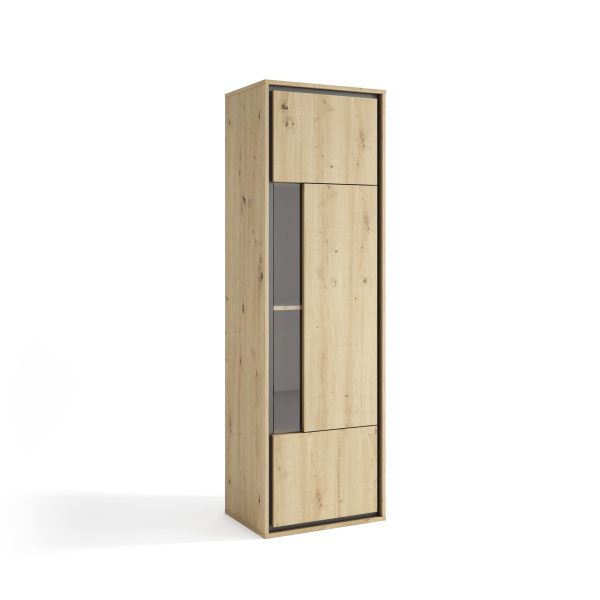 Vitrina alta Atenea Roble/Negro