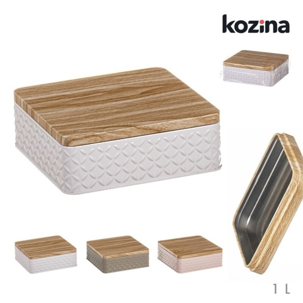 Tarro metal cuadrado 1L