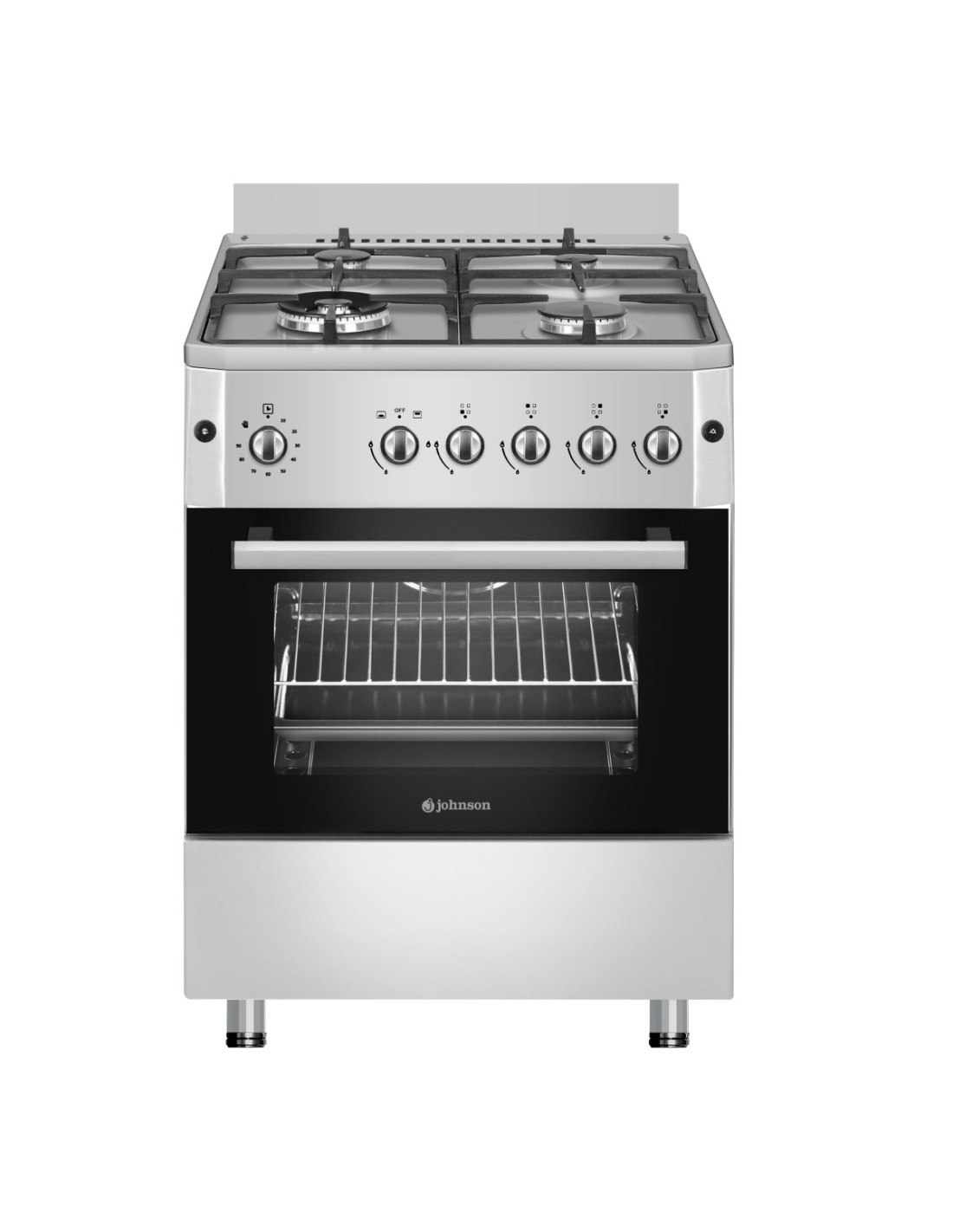 Cocina de gas 60cm 4 fuegos inox
