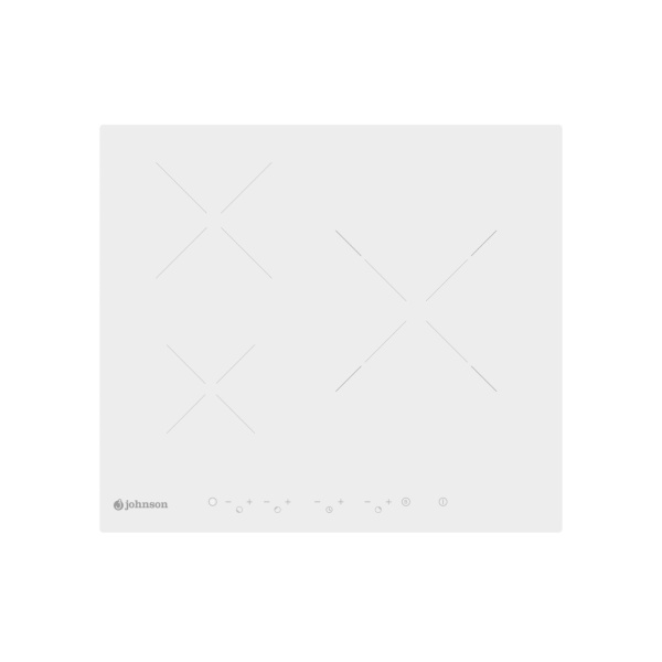 Placa de inducción 60cm 3 zonas Cristal blanco JOHNSON