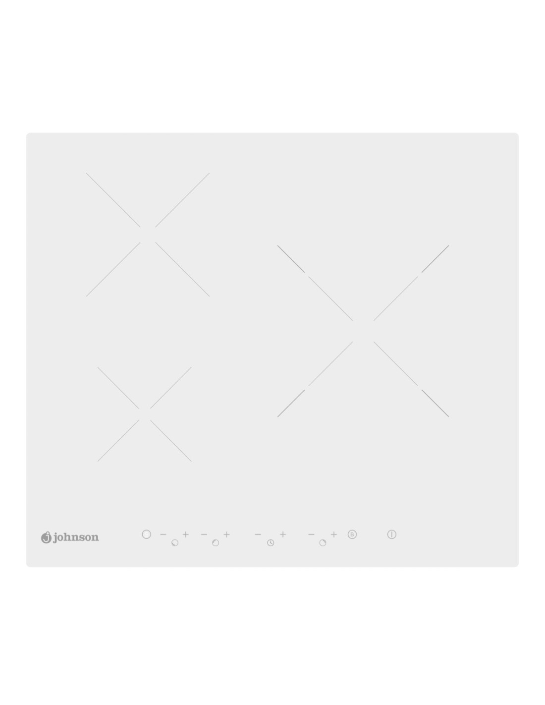 Placa de inducción 60cm 3 zonas Cristal blanco JOHNSON
