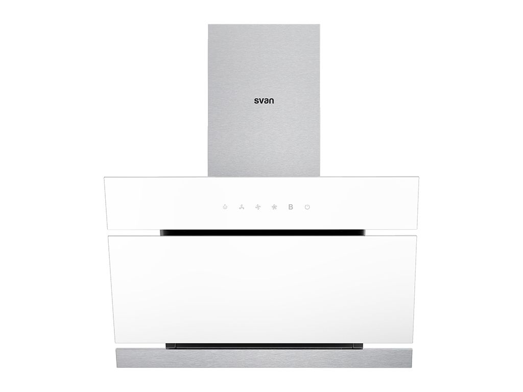 Campana Inclinada 60cm Cristal Blanco