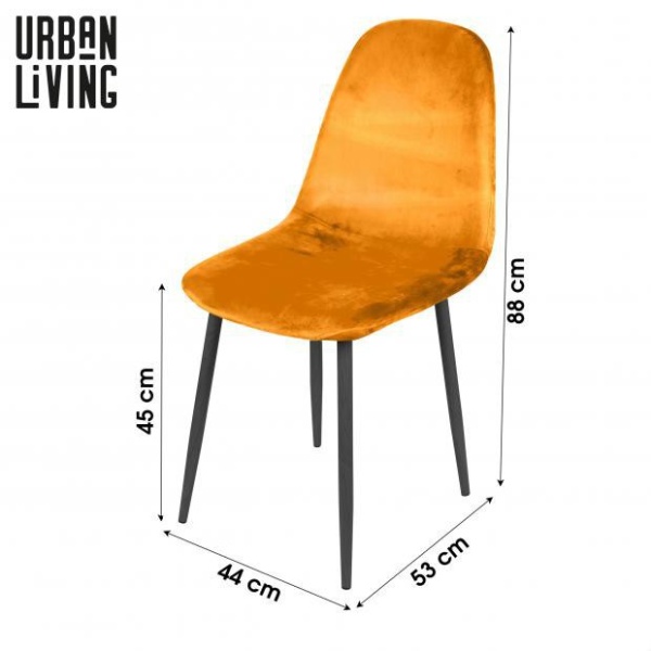 Pack 6 sillas terciopelo mostaza