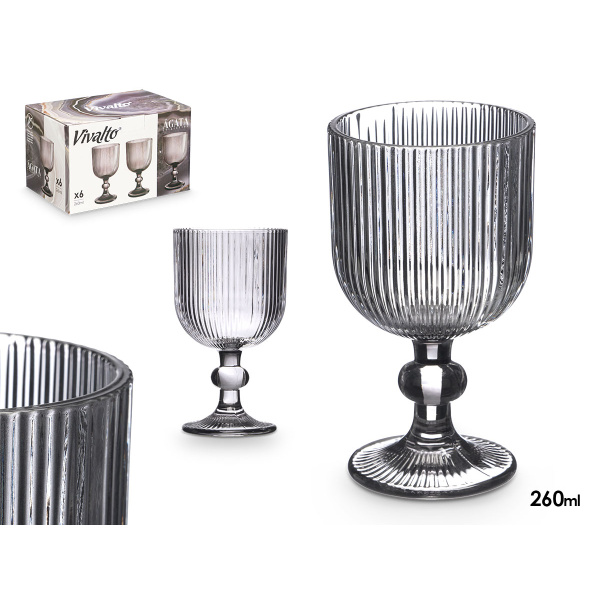 Copa gris rayas 260 ml