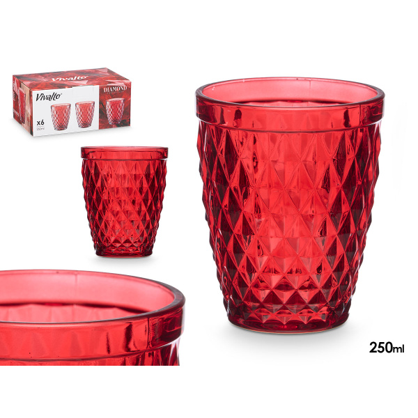 Vaso diamante rojo 250 ml