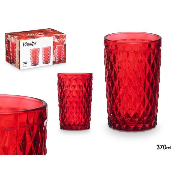Vaso diamante rojo 370 ml