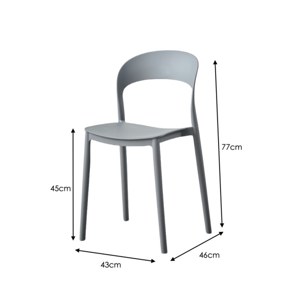 Pack 4 sillas princeton gris