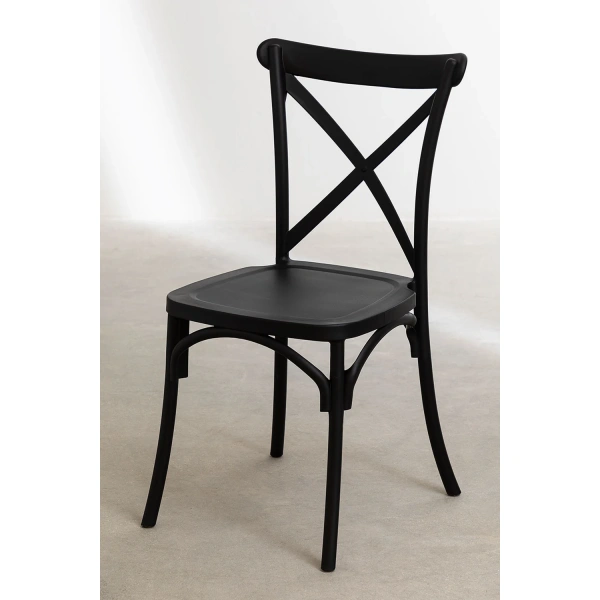 Pack 4 sillas cruz negras
